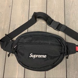 black and white supreme fanny pack